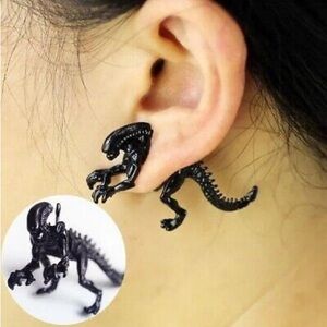 Black Alien Xenomorph Earrings